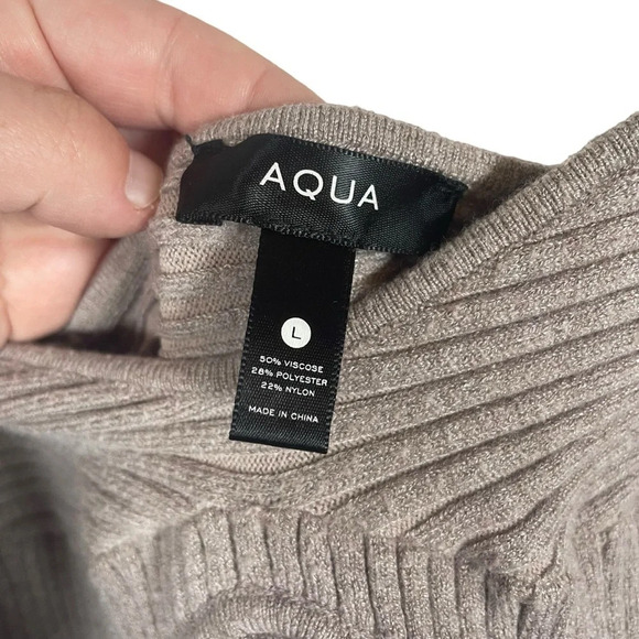 Aqua Ribbed Knit Sweetheart Bustier Crop Top in Mocha Size L - Picture 7 of 10